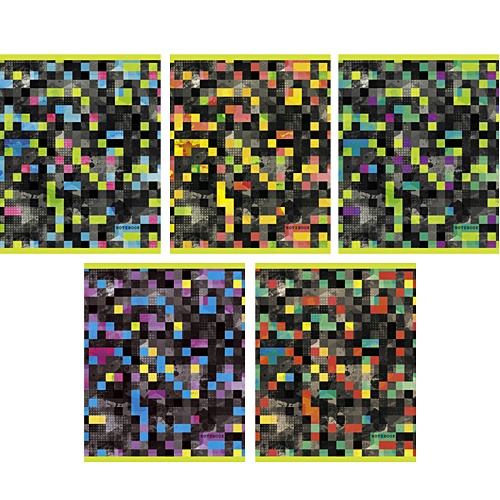Орнамент (пиксели) 48 л., 5 видов ТЕТРАДИ А5 (*скрепка) 48Л. Обложка: без отделки - фото 1