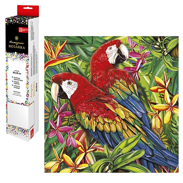 Набор для творчества. Алмазная мозаика "Тропические птицы", 30 х 30 см - фото 1