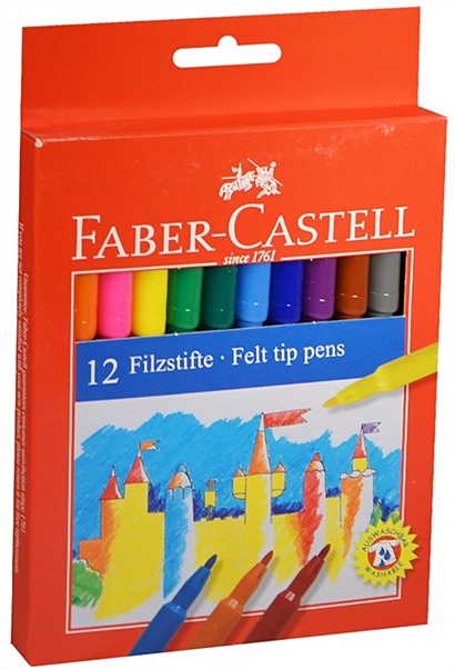 Фломастеры "Замок", 12 цв., Faber-Castell - фото 1
