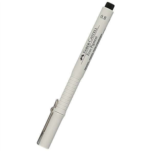 Ручка капиллярная черная 0,8мм "ECCO PIGMENT" Faber-Castell - фото 1