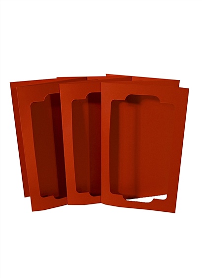 Набор открыток тройных с прямоугольным фигурным окошком Тициановый (card3-2-250) (упаковка) (Фридекор) - фото 1