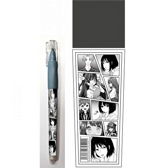Ручка гелевая синяя со стир.чернилами "Аниме Монохром" 0,5мм, CENTRUM - фото 1