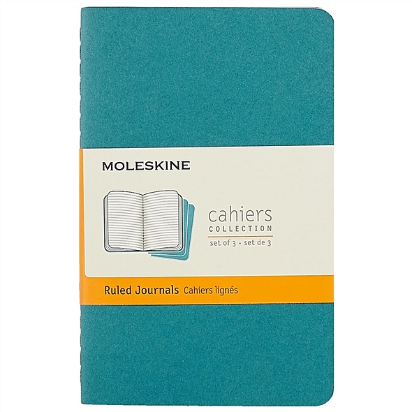 Набор книг для записей Moleskin Cahier Journal Pocket, 3 штуки, голубые, 32 листа, А6 - фото 1