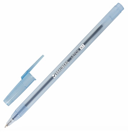 Ручка шариковая синяя "i-STICK" пишущ.узел 0,7мм, линия письма 0,35мм, 1 BRAUBERG - фото 1