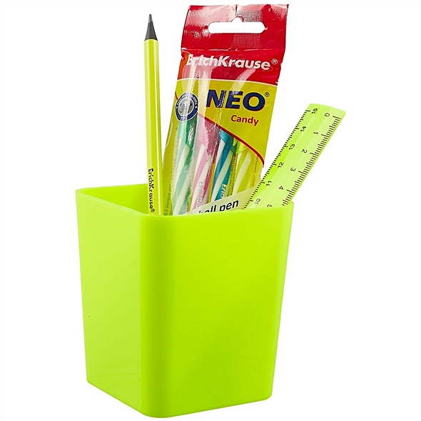 Набор настольный Base (4ручки, карандаш, линейка), Neon Solid, желтый - фото 1