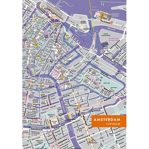 Графика. Карта Амстердама (А4, 96л.) ТЕТРАДИ А4 (евроспираль) 96Л. Обложка: лакирование - фото 1