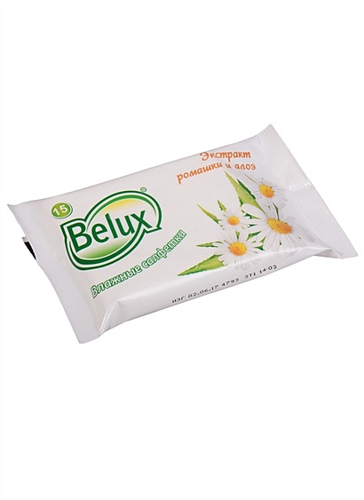 Влажные освежающие салфетки 15шт 15*20см "BELUX mix" - фото 1