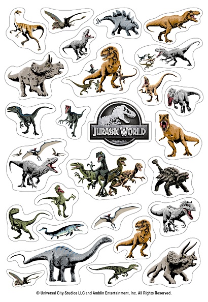 Динозавры Jurassic World. Набор наклеек (формат А5, в пакете) - фото 1