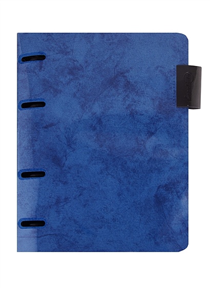 Папка-обложка для тетради со сменными блоками А5 "Джинс Делавэ синий", 4 кольца - фото 1