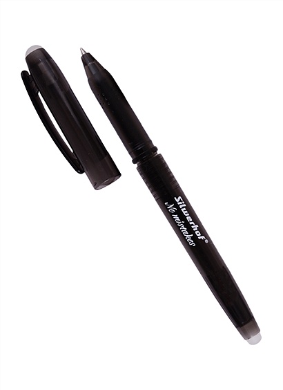 Ручка гелевая со стир.чернилами "NO MISTAKES" черная, 0,7мм, ассорти, Silwerhof - фото 1