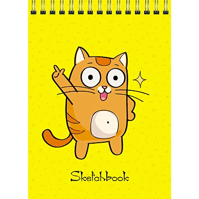 Скетчбук «Веселый котик», А6, 40 листов - фото 1