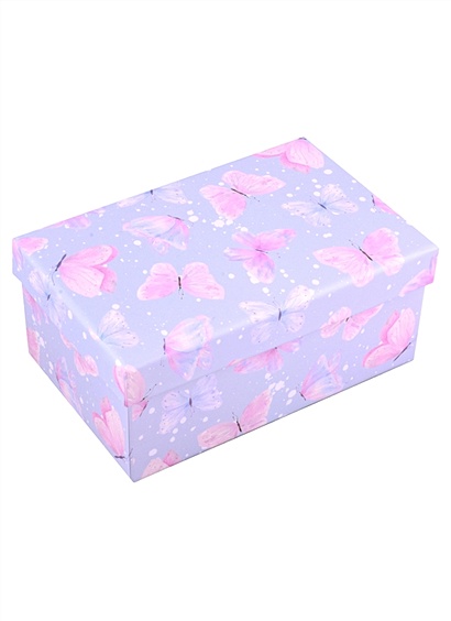 Коробка подарочная "Розовые бабочки" 17*11*7.5см. картон - фото 1