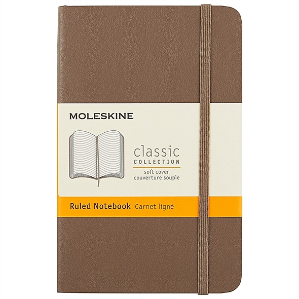 Записная книжка Moleskine Classic Soft Pocket, линейка, коричневая, 96 листов, А6 - фото 1