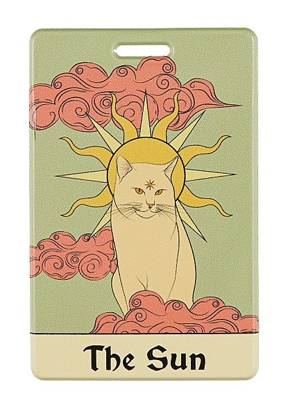 Чехол для карточек вертикальный "Кот Таро" (белый) (ДК2023-437) - фото 1