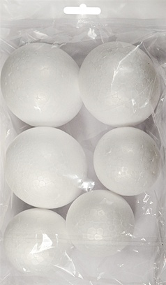 Набор пенопластовых шаров, 6 шт - фото 1