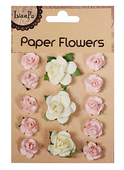 Цветы Paper Flower, 3+ 10, молочные и розовые - фото 1