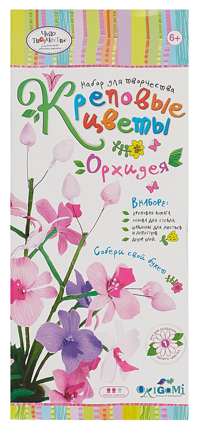 Набор для творчества Чудо-творчество™ Креповые цветы своими руками Орхидея 3 цвета в ассортименте - фото 1