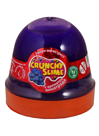 Лизун-антистресс Mr. Boo Crunchy slime "Виноград" - фото 1