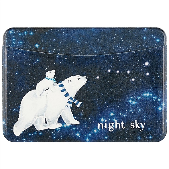 Чехол для карточек горизонтальный "Белые медведи. Night sky" - фото 1