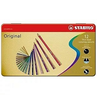 Цветные карандаши 12цветов, Stabilo Original в металлическом футляре - фото 1