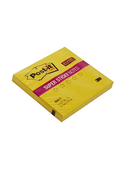 Блок бумаги 76*76 самоклеящийся Post-it 90л, неоновый желтый, 3М - фото 1