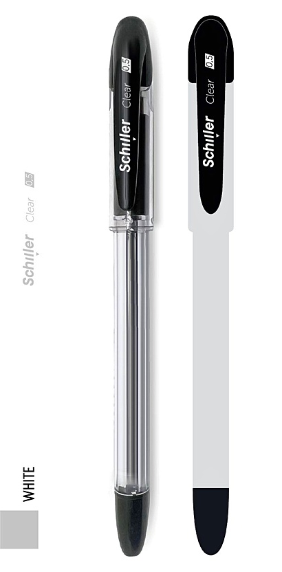 Ручка гелевая черная 0,5мм, Schiller (прозрач корп) - фото 1