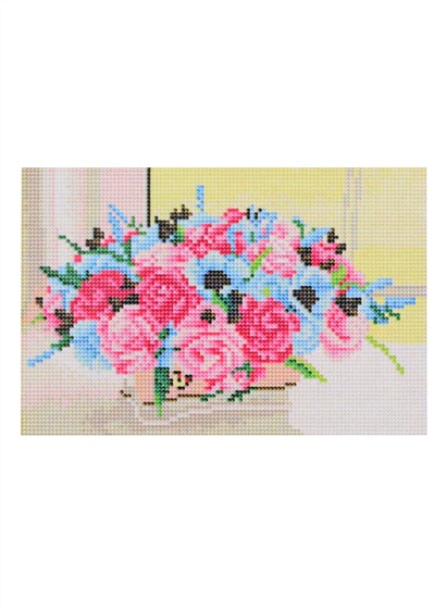 Алмазная мозаика "Корзина с розами", 22 х 32 см - фото 1