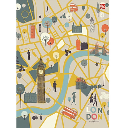Книга для записей «Карта Лондона», А5, 128 листов - фото 1