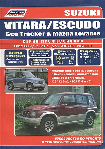 Suzuki Vitara / Escudo. Модели 1988-1998 гг. выпуска. Устройство, техническое обслуживание и ремонт (черно-белое издание) - фото 1