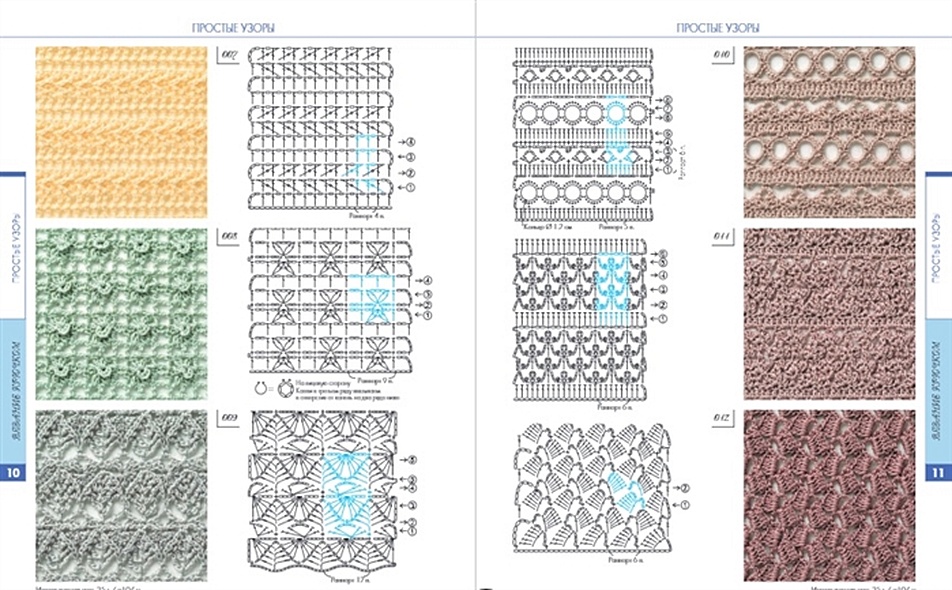 Японские узоры для вязания крючком и на спицах 250 авторских дизайнов хиросе мицухару