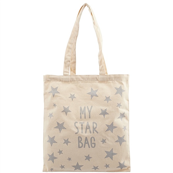 Сумка "My star bag", серебряный глиттер, 40х32 см - фото 1