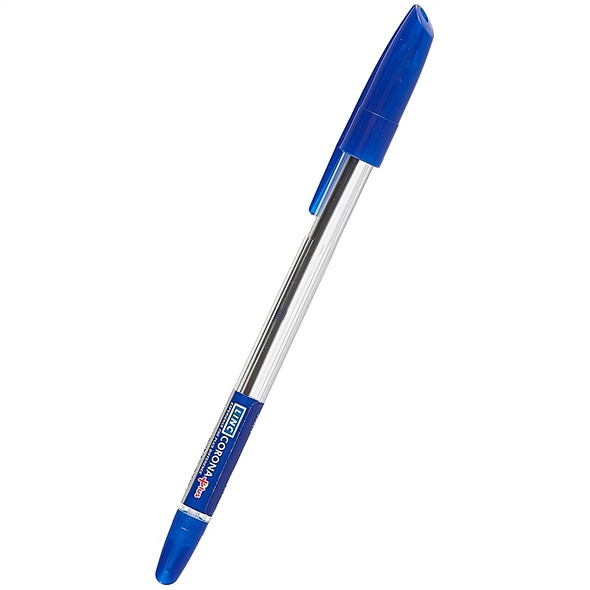 Ручка шарик. CORONA PLUS прозрач. корпус, 0,7 мм синяя - фото 1