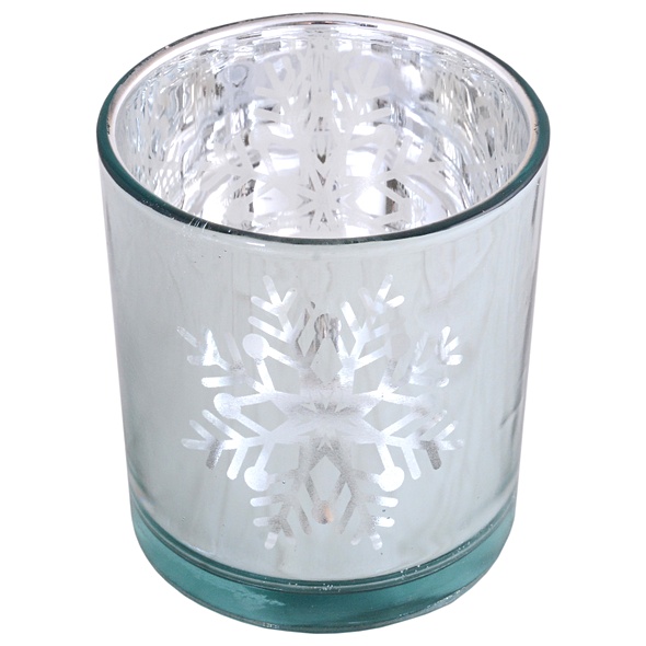 Подсвечник Снежинки (серебро) (стекло) (8х7) - фото 1