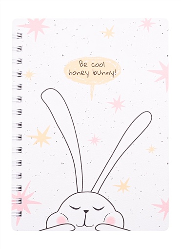 Записная книжка А6 120л кл. "Bunny", белый, мягк.переплет, ламинация, спираль - фото 1