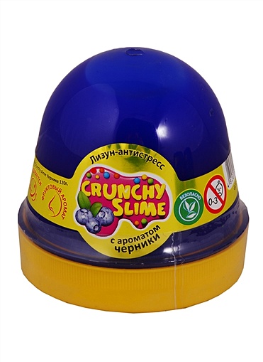 Лизун-антистресс Mr. Boo Crunchy slime "Черника" - фото 1