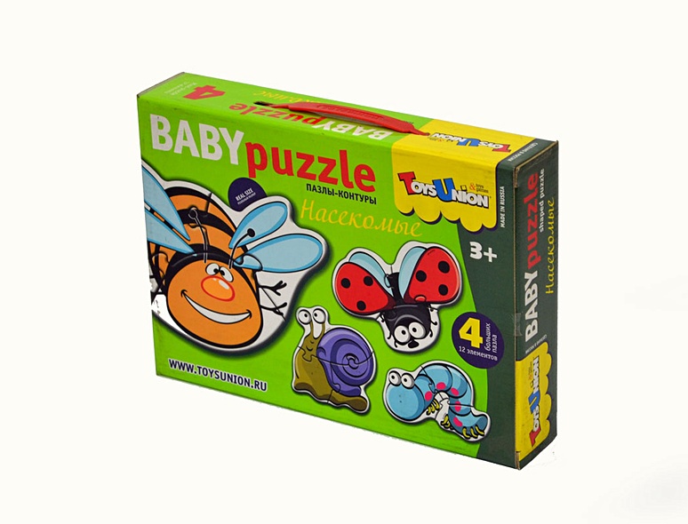 Пазлы-контуры Насекомые (00-604) (Baby Puzzle) (4 шт) (чемоданчик ...