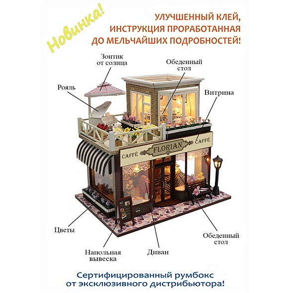 Сборная модель Румбокс "MiniHouse Серия: Известные кафе мира "Caffe Florian" - фото 1