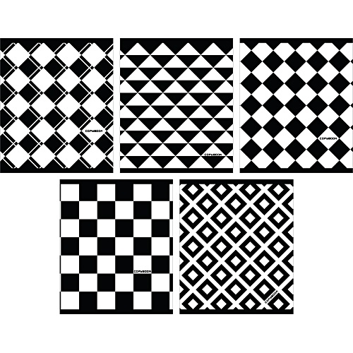 Черно-белый стиль 48л., 5 видов ТЕТРАДИ А5 (*скрепка) 48Л. Обложка: без отделки - фото 1