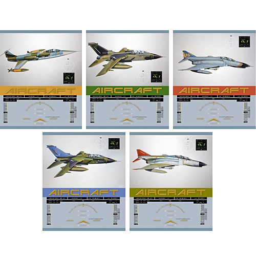 Самолеты-истребители  48л., 5 видов ТЕТРАДИ А5 (*скрепка) 48Л. Обложка: high-class - фото 1