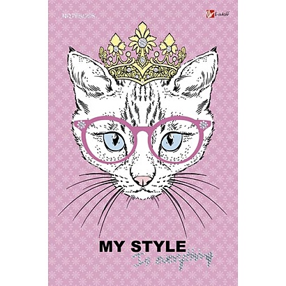 Мода и стиль. Кошка в короне КНИГИ ДЛЯ ЗАПИСЕЙ А5 (7БЦ) - фото 1