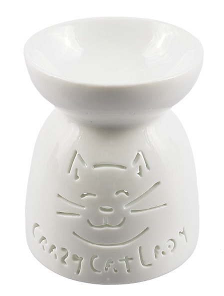 Аромалампа Crazy Cat (белая) (керамика) (9х8) (12-07836-C9) - фото 1