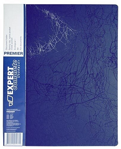 Папка А4 Премьер с металлическим прижимом Expert Complete Premier синяя до 150л. - фото 1