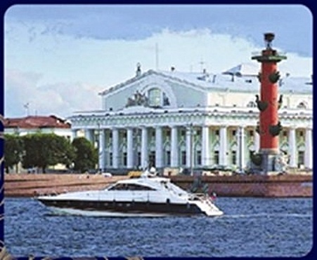 Магнит заливной объемный 5,5*4,5см Вид на стрелку Васильевского острова - фото 1