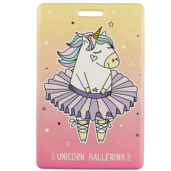 Чехол для карточек «Unicorn ballerina», розовый градиент - фото 1