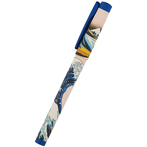 Ручка шариковая синяя "Хокусай. Большая волна", soft touch - фото 1