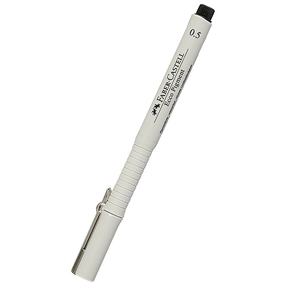Ручка капиллярная черная 0,5мм "ECCO PIGMENT" Faber-Castell - фото 1