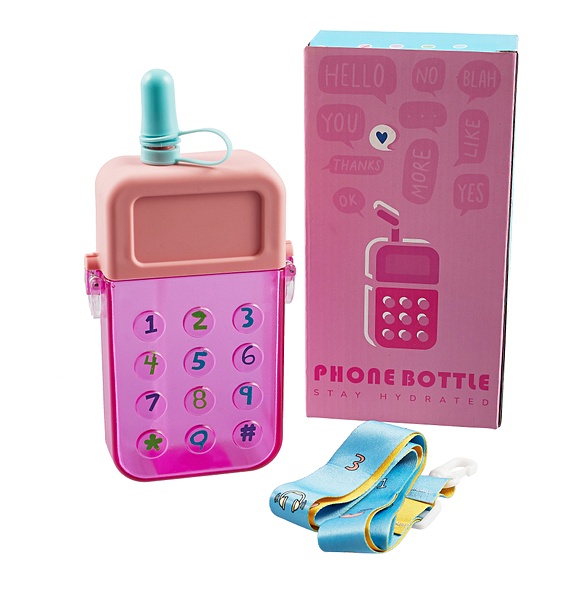 Бутылка с ремнем Телефон (пластик) (350мл) - фото 1
