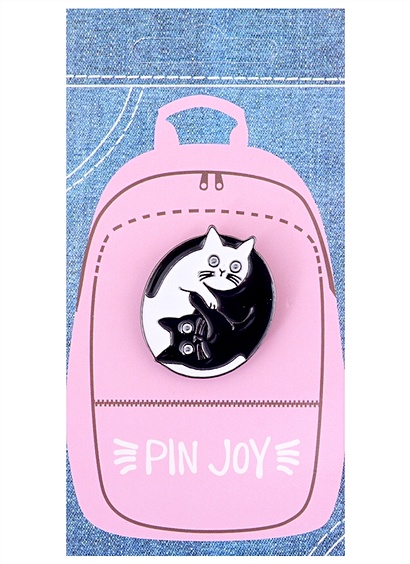 Значок Pin Joy Коты Инь-Ян (металл) - фото 1