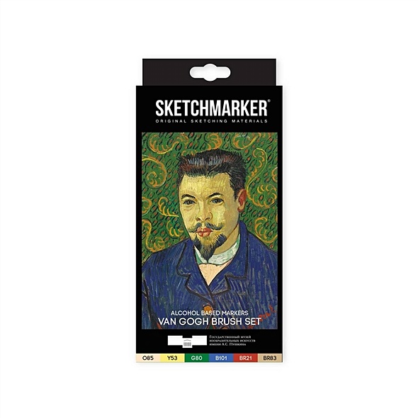Маркеры 6цв Sketchmarker&Pushkinskiy Brush" Ван Гог портрет", Sketchmarker - фото 1