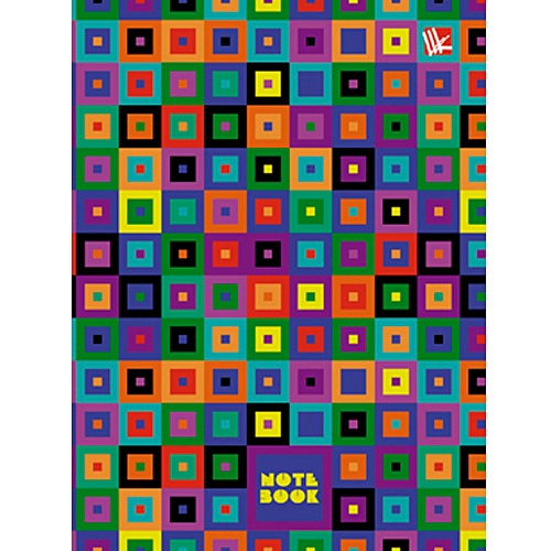 Орнамент. Разноцветные квадраты А6 64 л. КНИГИ ДЛЯ ЗАПИСЕЙ А6 (7БЦ) - фото 1